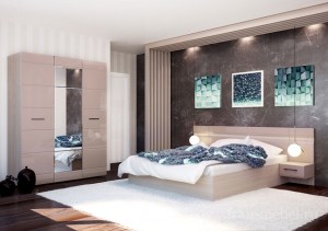 Модульная спальня Ненси Какао глянец (Горизонт)